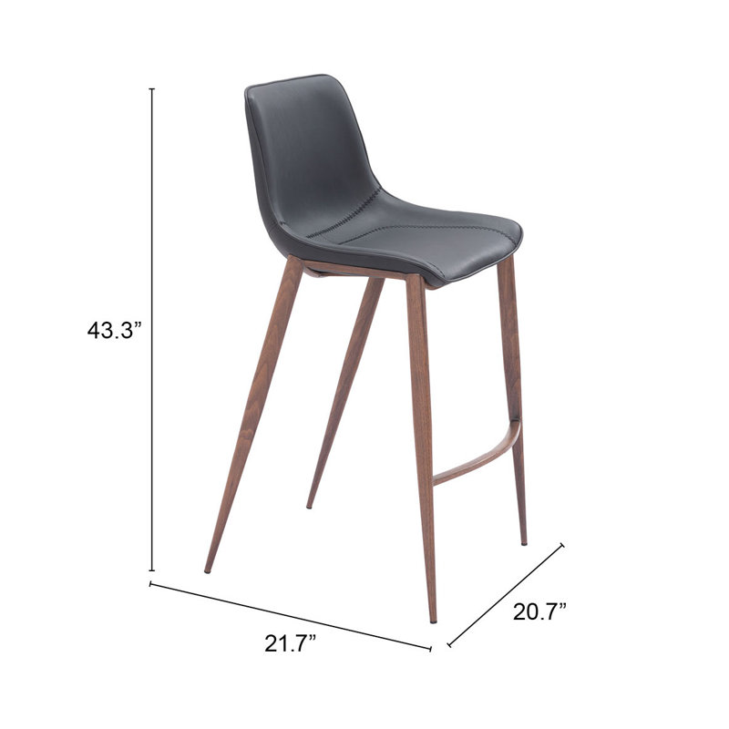 Tabouret de comptoir Eastan, Noir, Tabouret de bar (siège d'une hauteur de 29,9 po)