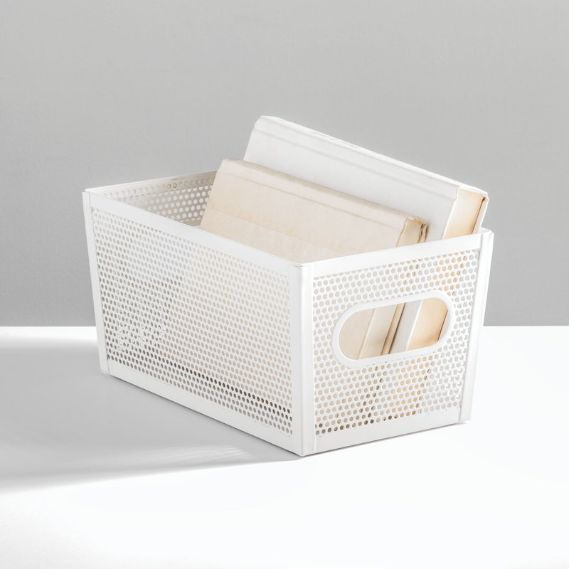 10 x 6 x 5 Perforated Bin, Matte White