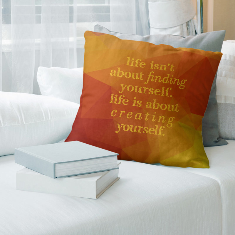 Coussin de citation en faux gemme, 18 po x 18 po, Jaune ambre