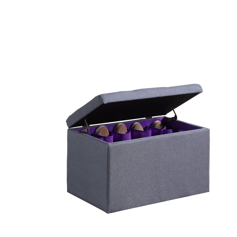 Banc de rangement rembourré Threatt, Gris tourterelle
