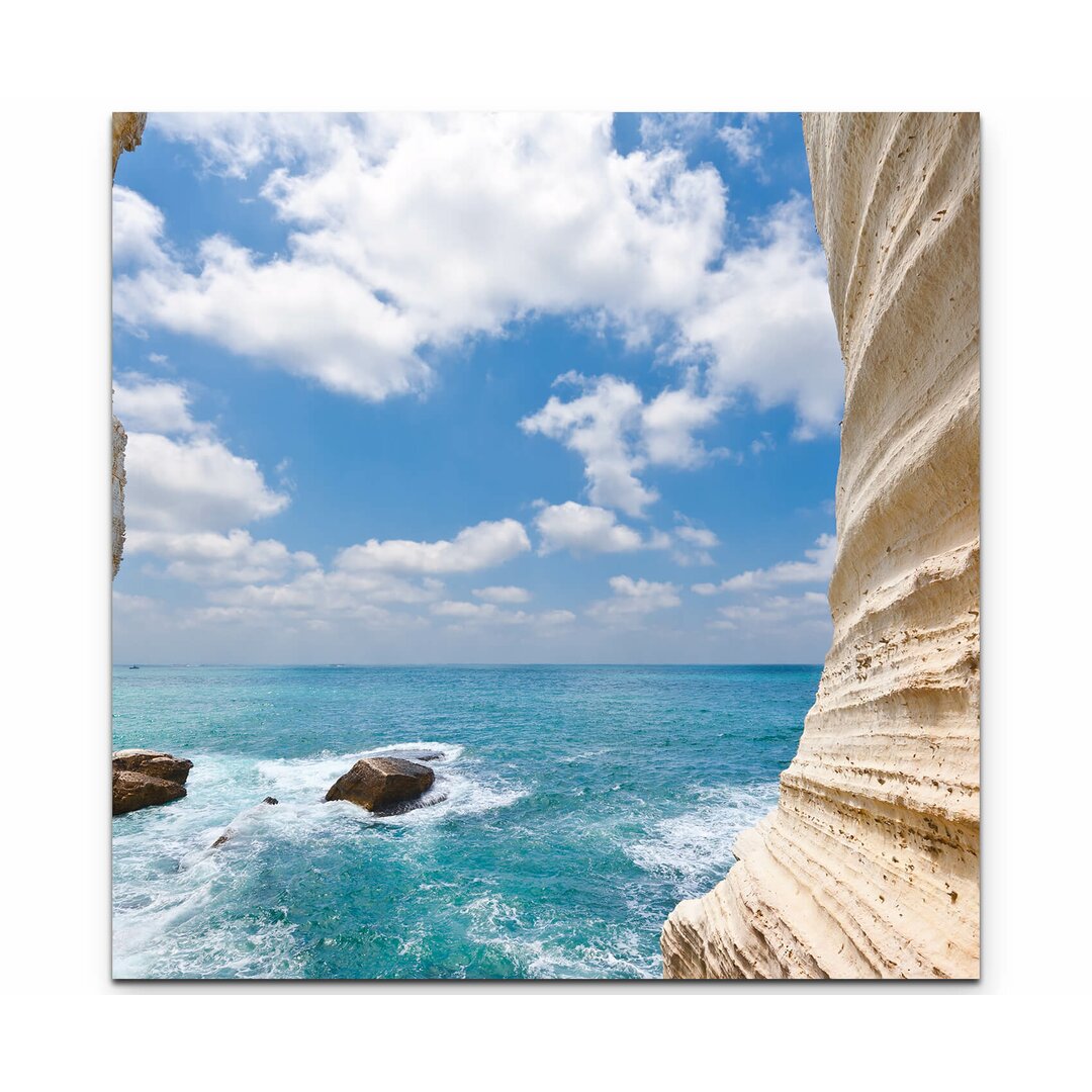 Leinwandbild Rosh Hanikra Felsen bei Israel