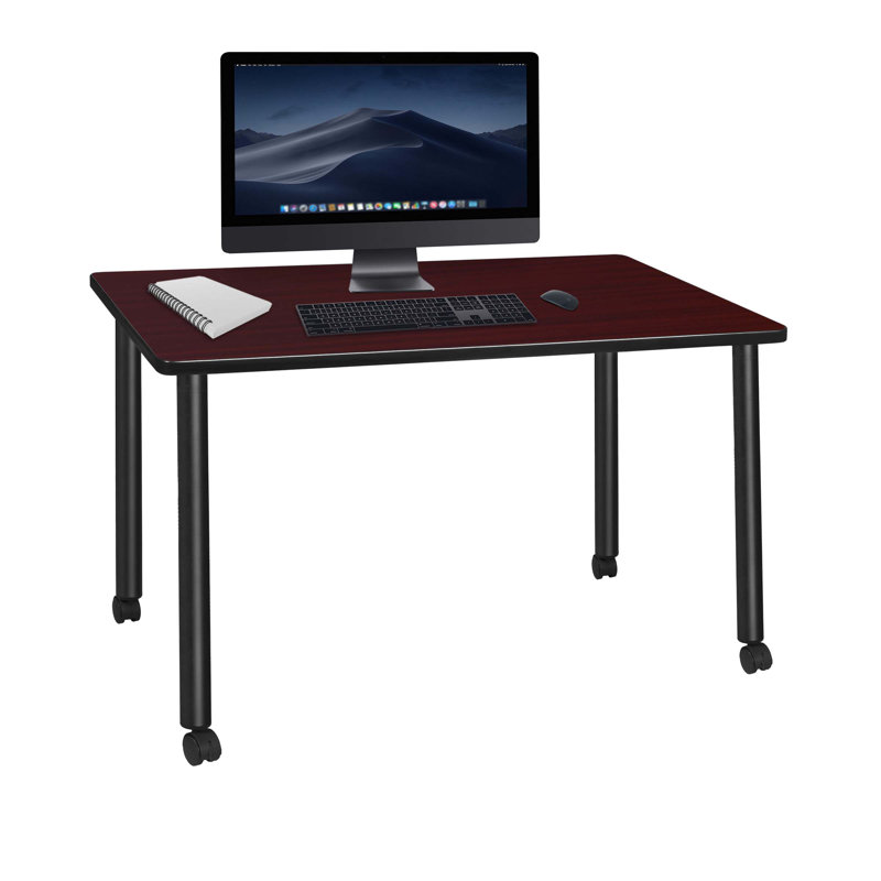 Regency Kee Mobile Desk, 29" H x 48" W x 24" D, Mahogany/Black