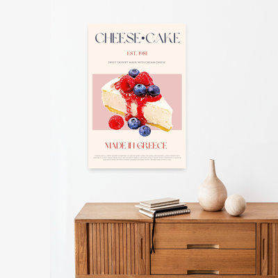 Greek Cheesecake Slice by Nazma Khokhar - Wrapped Canvas Print