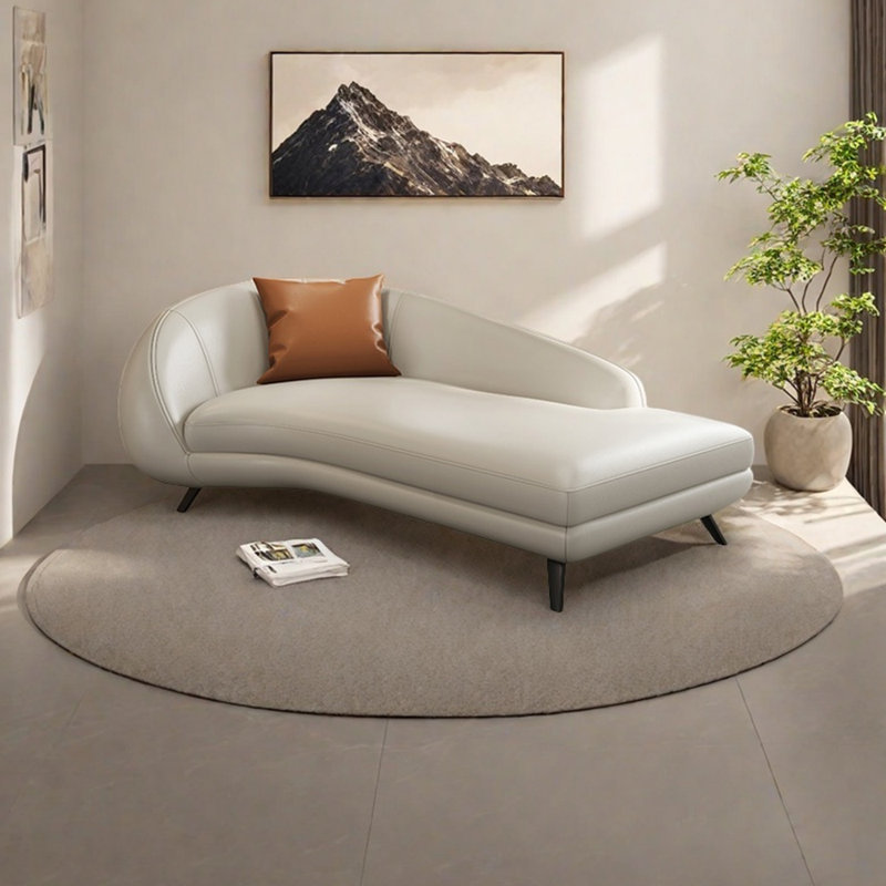 Fauteuil inclinable ergonomique en similicuir, Face à la gauche, Beige
