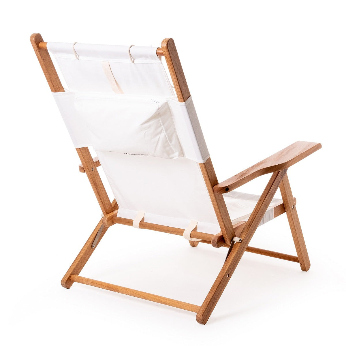 Reclining Beach Chair with Cushion, Antique White