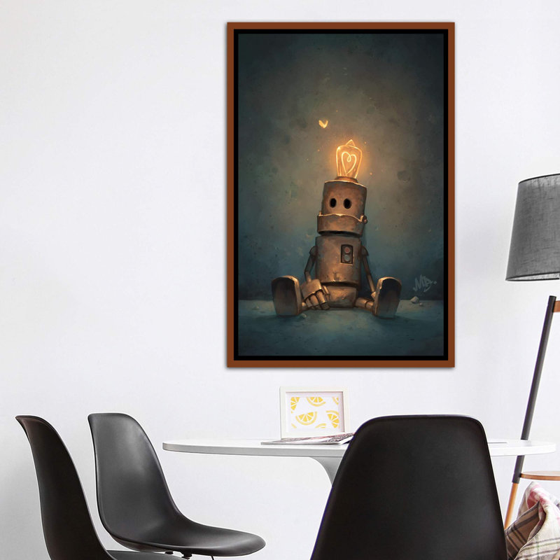 Décoration murale Patience Kids, H 60 po x l 40po x P 1,5 po, Toile classique avec cadre brun
