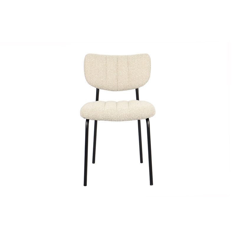 Trevorton 48cm H Upholstered Metal Side Chair, Beige