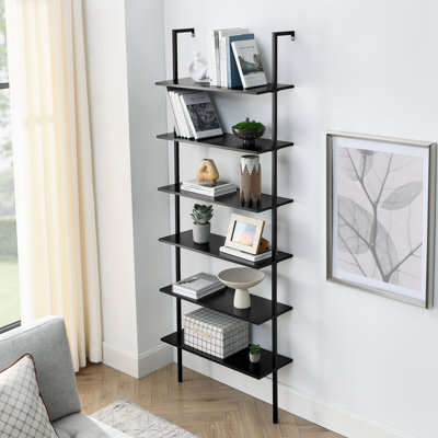 215cm/84.65inch 6 Tiers Ladder Bookshelf