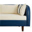 Canapé de rangement 65 po en polyuréthane bleu marine et beige-106471763-106471761