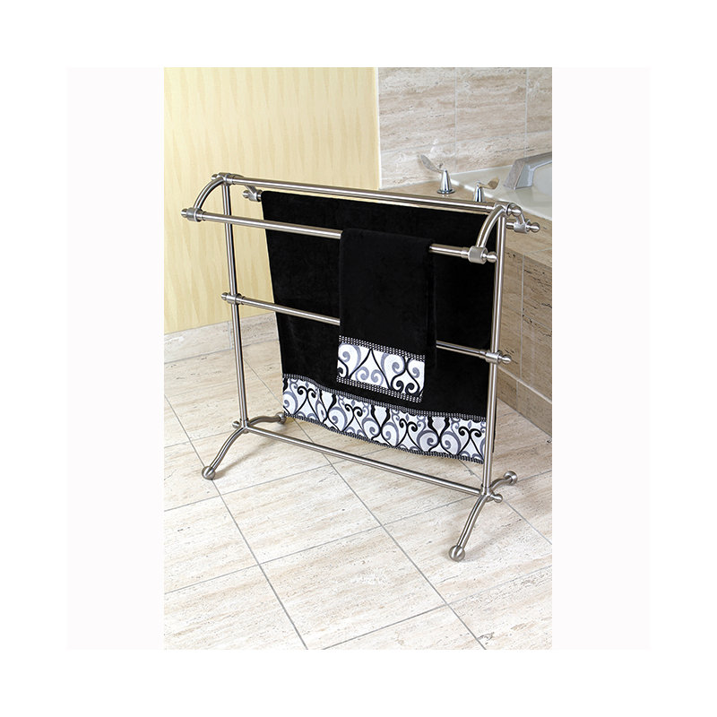 Kingston Brass Edenscape Freestanding Towel Rack, Brushed Nickel