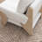 Thickly Padded Linen Solid Wood Armchair-243090313