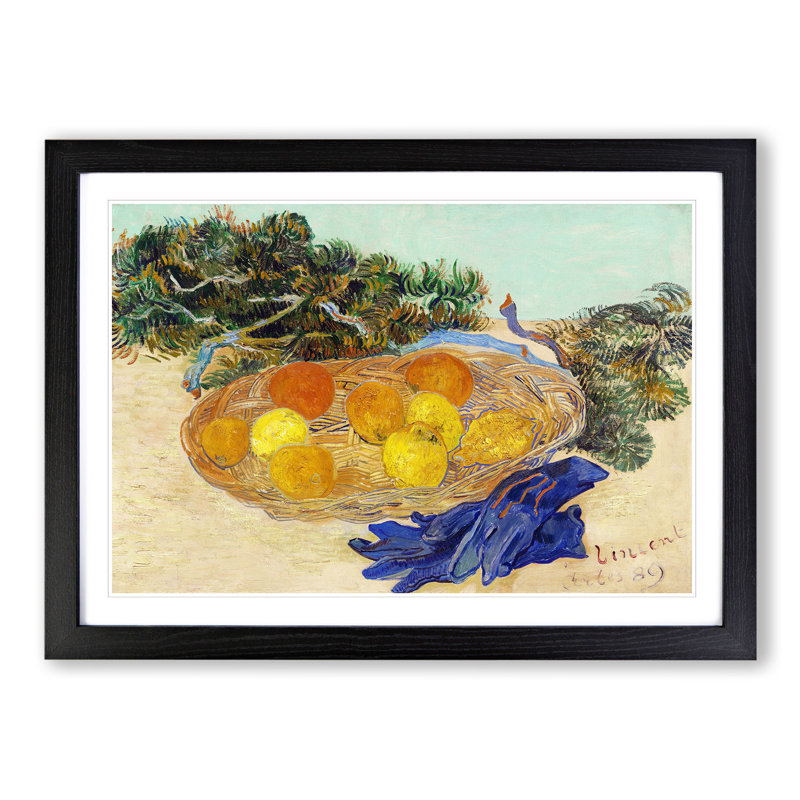 Oranges and Lemons by Vincent Van Gogh - Picture Frame Painting, Black Framed, 48cm H x 65cm W x 2cm D