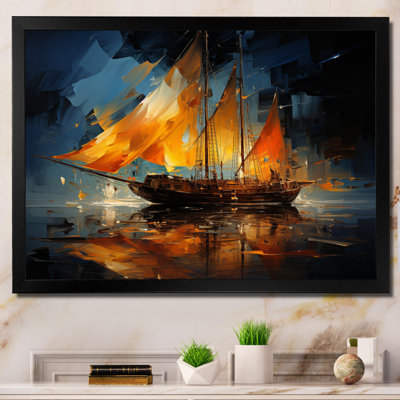 Boat Abstract Maritime Symphony II - Boat Wall Art Living Room