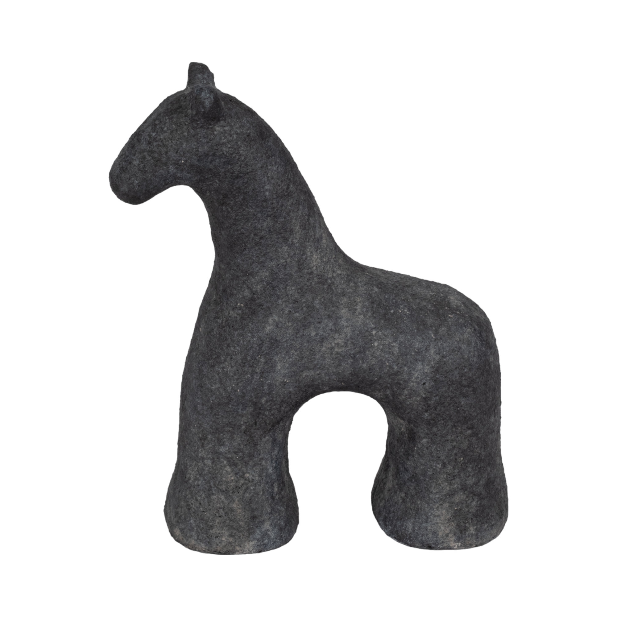 Neutral Textured Horse Decorative Object, 9" H x 3" W x 3" D, Black