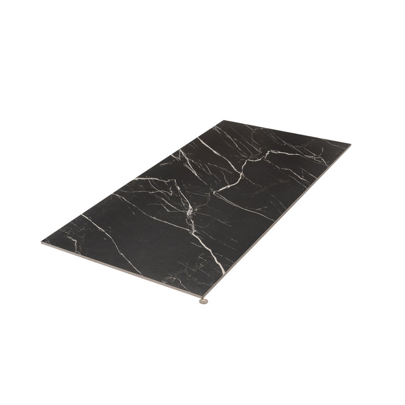 Regalia 24x48 in. Nero Black Matte Porcelain Marble-look Vein Large Wall and Floor Tile (15.5 sq ft/case, 2-Pack), Nero Black