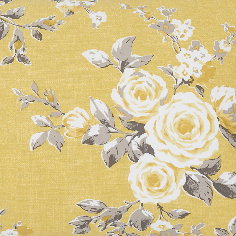 Canterbury Floral Lined Eyelet Curtains, Ochre