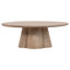 Sylmar 42" Round Reclaimed Pine Modern Coffee Table with 4 Clover Pedestal Base