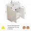Ensemble de meuble-lavabo 24 po avec évier, armoire de salle de bain 2 portes, avec tablette, conception sans poignée, lavabo en céramique à bordure épaisse unique, charnière à système de fermeture en douceur, assemblage facile