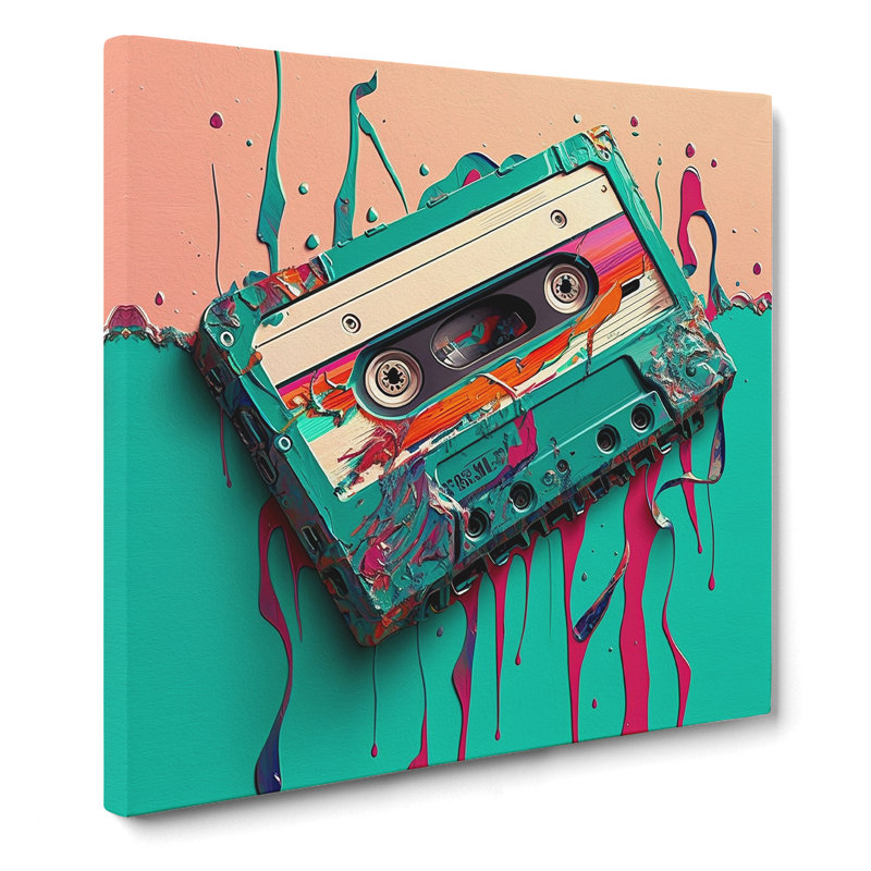 Cassette Tape Fauvism - Print, 50cm H x 50cm W x 3cm D