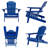 Folding Adirondack Chair - Solid Acacia Wood Outdoor Lounge Chair - Weather Resistant Slatted Patio Seating-1564676639