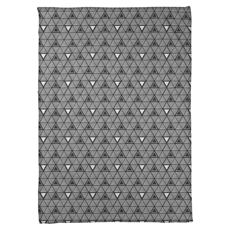 Couverture polairee triangles à la main, l 50 po x L 60 po, Noir