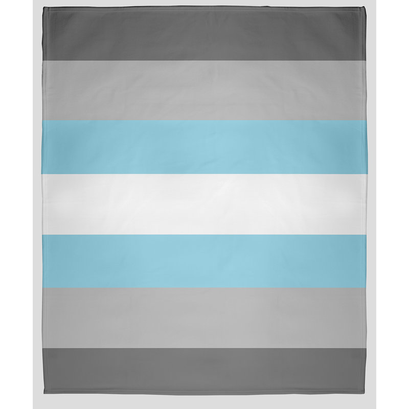 Couverture en molleton Demi Pride, L 30 po x L 40 po, Gris / bleu / blanc