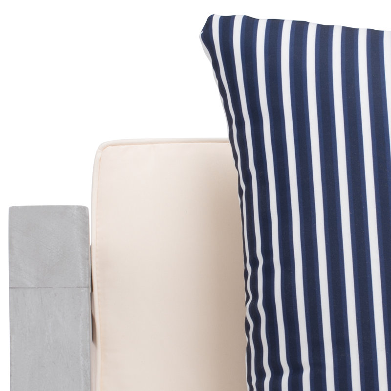 Ensemble de conversation 4 pièces Mondovi, White/Navy Striped, Grey