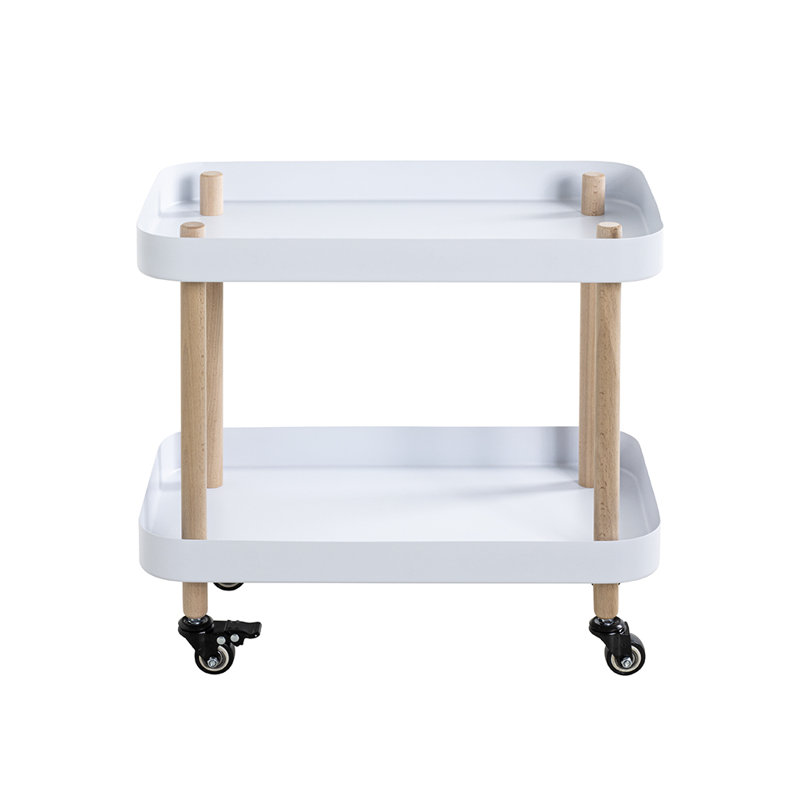Side table on castors, White