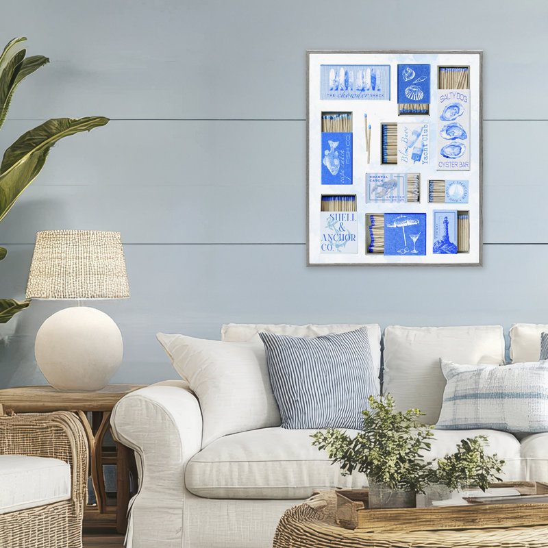 Giclée encadrée bleue, encadrée par Ziwei Li, Estampe numérique Farmhouse, H 30 po x l 24 po