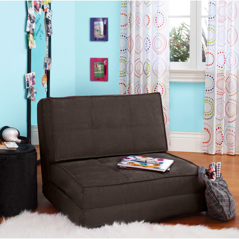 Méridienne convertible, Polyester brun