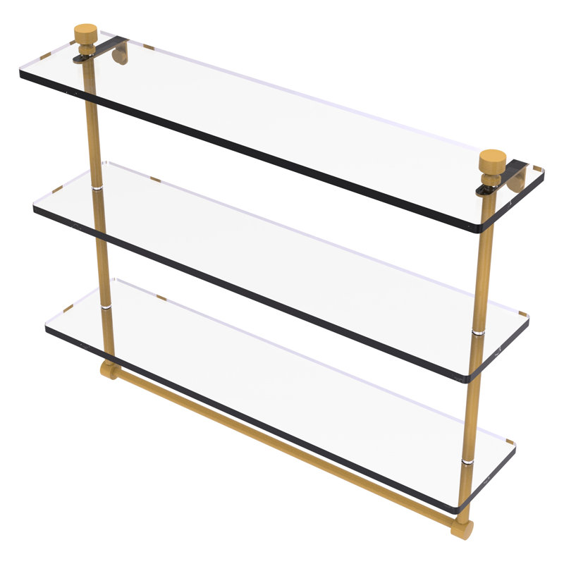 Ballenas 3 Piece Tiered Shelf with Towel Bar, Matte Black, 18" H x 16" W x 5" D
