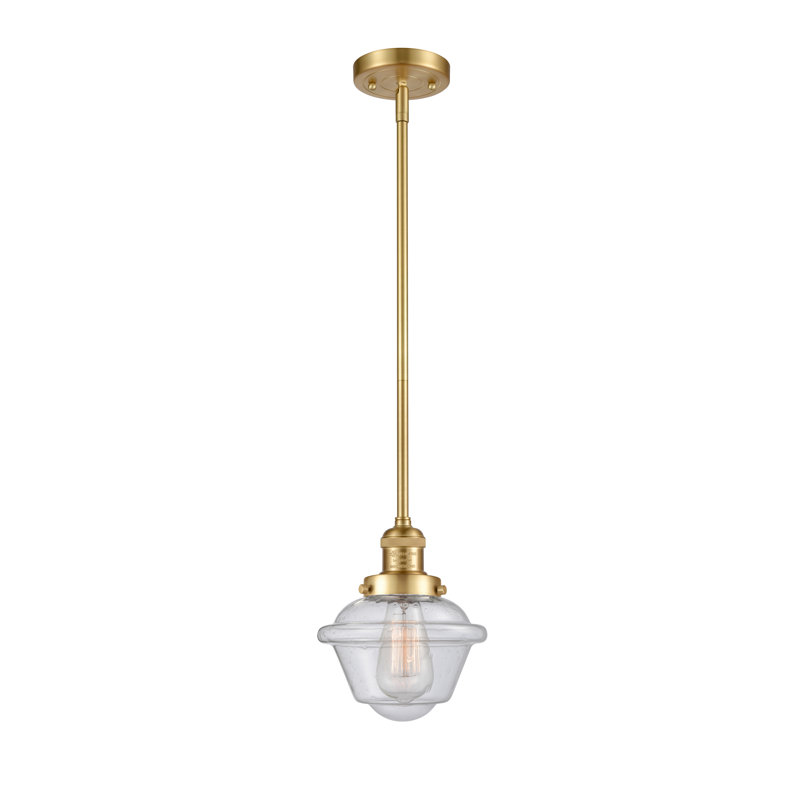 Luminaire suspendu simple 1 lumière Baptiste, Grainé, Or satiné, Ampoule non incluse
