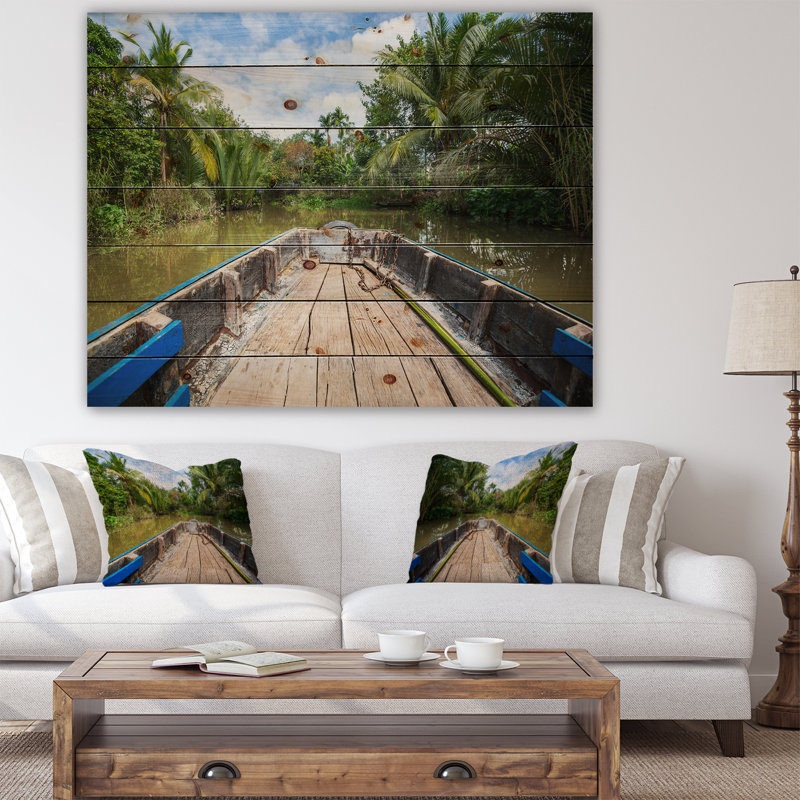 « bateau », reproduction de photo, H 36 po x l 46 po x P 1,5 po, Bois
