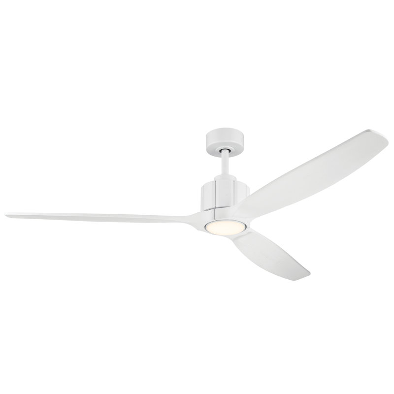 Calyx 3 Blade 60 Inch Indoor Ceiling Fan in Matte White with Solid Wood Matte White Blades, Matte White