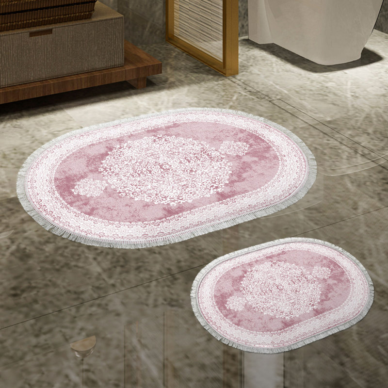 Luxurious Bathmat Set (2 Pieces), 19.7 x 23.6 inches & 23.6 x 39.4 inches | 100% Polyester, 25.0 oz/sq yd, Non-Slip, Antibacterial, Easy-Clean | Perfect for Stylish Bathrooms & Comfort