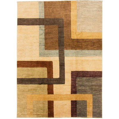 Geometric Wool Hand Woven 197cm X 268cm Area Rug