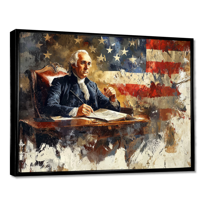 James Madison présentant la déclaration des droits aux États-Unis - Patriotiste des États-Unis, art mural, H 16 po x l 32 po