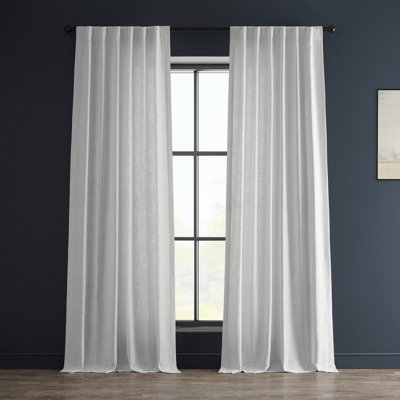 Rideaux filtrant la lumière en faux lin Clem pour rideaux de chambre et de salon - rideaux à panneau simple