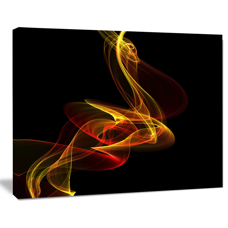 «Red Yellow Tw torsed Waves Fractal», impression sur toile tendue, H 30 po x l 40 po