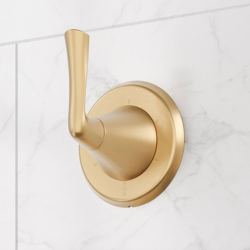 Ensemble de garniture et de valve pour inverseur de douche encastré dans la salle de bain Provincial, Or brossé