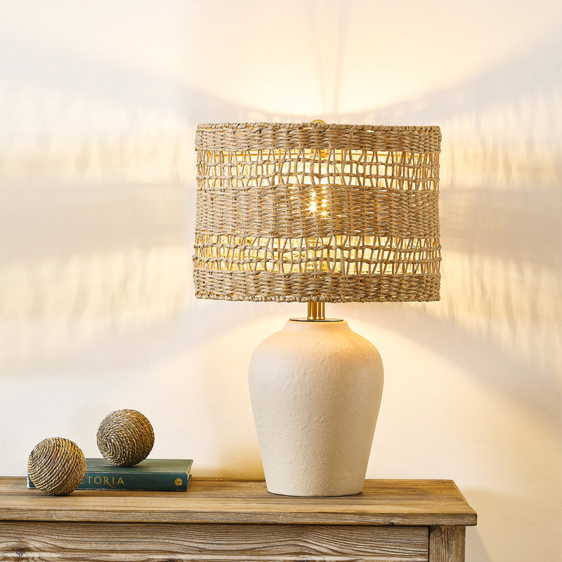Lampe de table 21 po Boho, Beige
