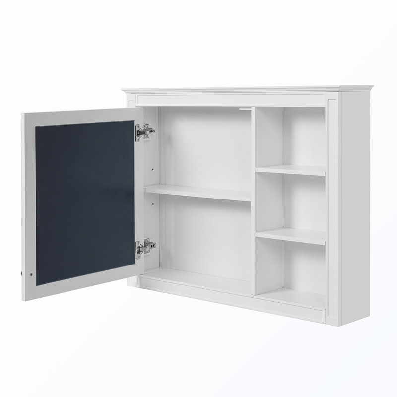 Armoire de rangement murale avec miroir et tablette réglable