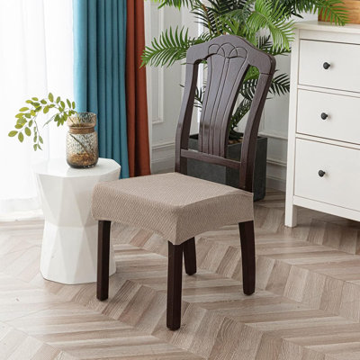 Waterproof Dining Chair Slipcovers – Taupe – Set Of 4, Rear-Covered, Water-Resistant