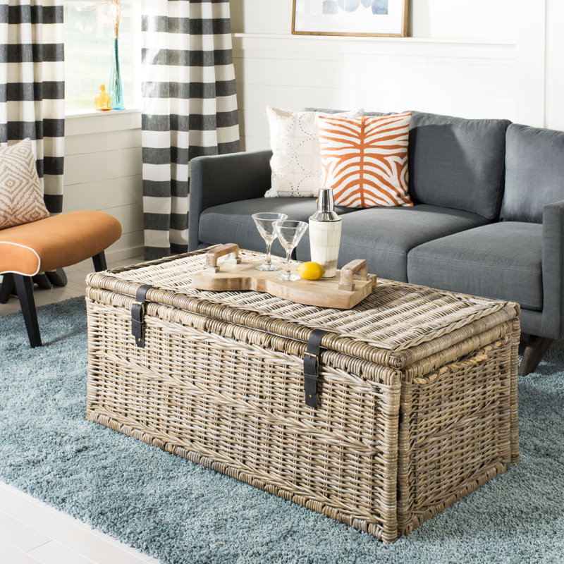 Caden 46" Wicker Storage Trunk, Natural