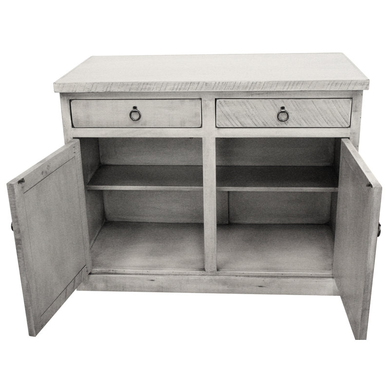 Berrien 48 " W Kitchen Island with Birch Solid Wood Top, Rustic Dela Verria