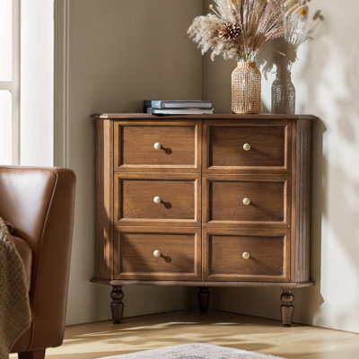 Geordon 32.25"W 2-Door Corner Cabinet With Spindle Legs