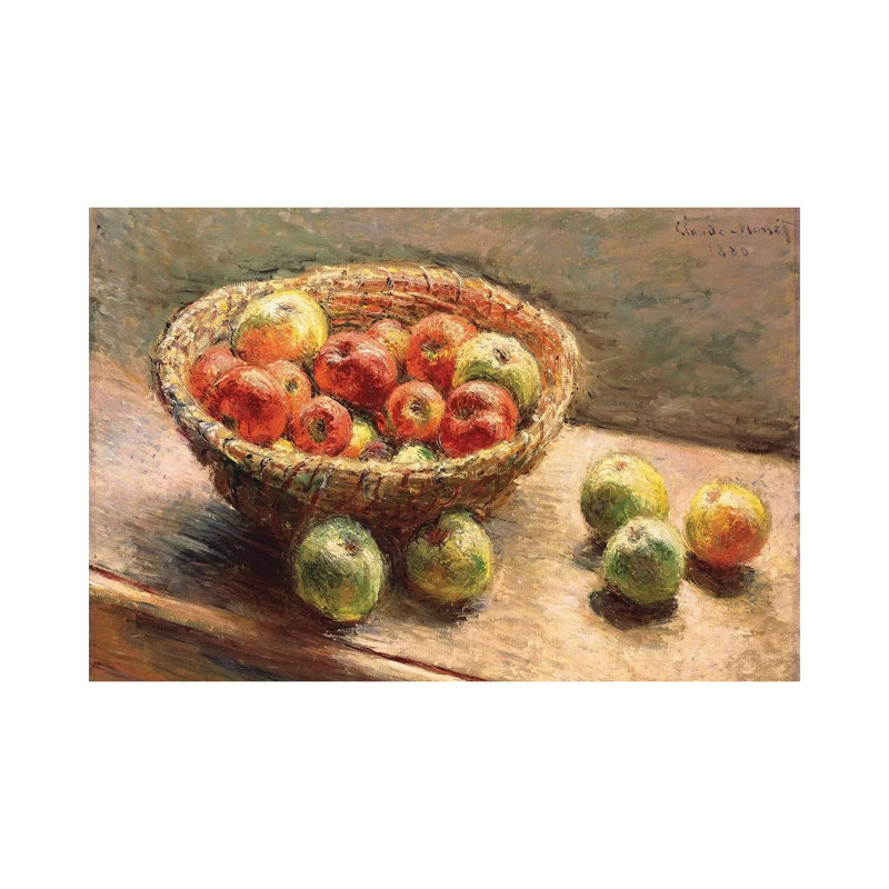 Le Panier de Pommes, 1880 by Claude Monet - 1 Piece Wrapped Canvas Painting, 30.48 cm H x 45.72 cm W