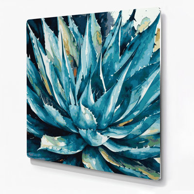 Southwestern Plants Agave Plant 151 Blue Metal Wall Art
