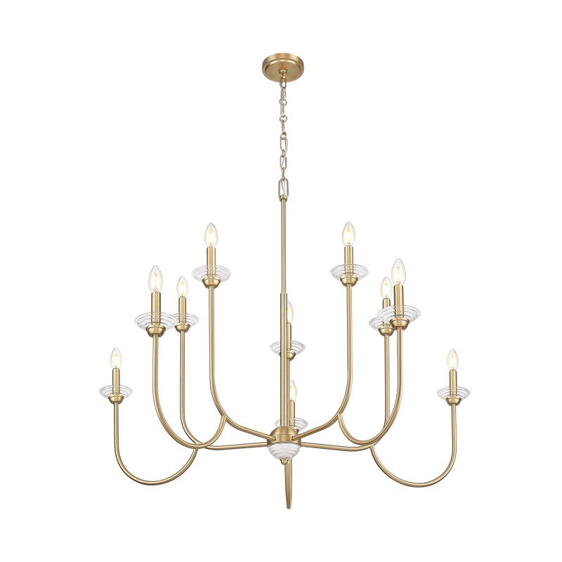 Lustre Allistair, H 35 po x l 42 po x P 42 po, Doré, 10 lumières