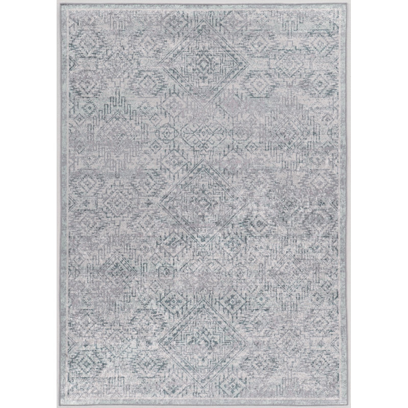 Emanuel Modern Machine Woven Flatweave Gray and Thistle Area Rug with Non Skid Backing , Rectangle 2'2" x 3'2"